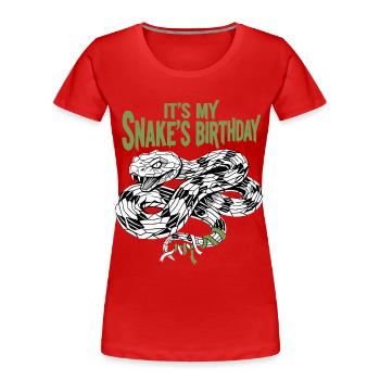 Reptiles d’anniversaire serpent - T-shirt bio Premium Femme - rouge - Devant - Mia (176cm)