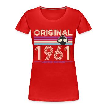 Original 1961 Édition Retro - T-shirt bio Premium Femme - rouge - Devant - Mia (176cm)