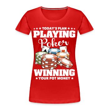 Poker Pokerspieler - Frauen Premium Bio T-Shirt - Rot - Vorne - Mia (176cm)