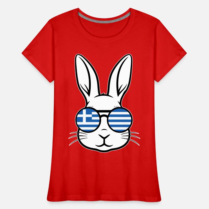 Greek Easter Greek Flag Easter Rabbit Bunny Women's Premium Organic T-Shirt