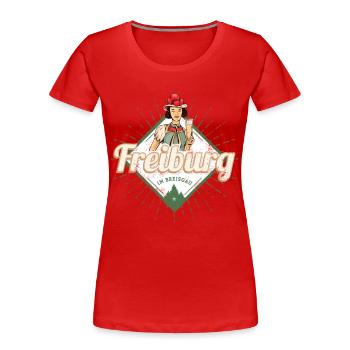 Freiburg Baden-Württemberg Deutschland Souvenir - Frauen Premium Bio T-Shirt - Rot - Vorne - Mia (176cm)