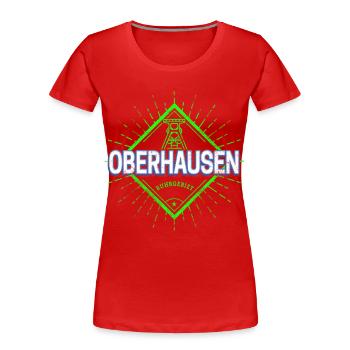 Oberhausen Stadt Deutschland Retro Zeche Souvenir - Frauen Premium Bio T-Shirt - Rot - Vorne - Mia (176cm)