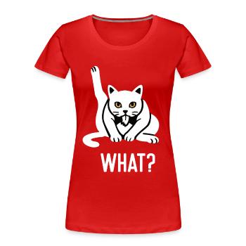 What Funny Cat Cats Cat Lover Kitten - Women's Premium Organic T-Shirt - red - Front - Mia (176cm)