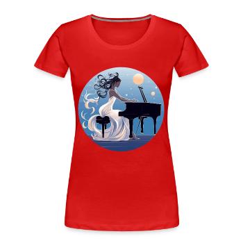 Nuit au clair de lune au Piano Diva - T-shirt bio Premium Femme - rouge - Devant - Mia (176cm)