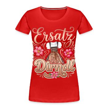 Dirndl Outfit Tracht T-Shirt Damen Trachtenshirt - Frauen Premium Bio T-Shirt - Rot - Vorne - Mia (176cm)