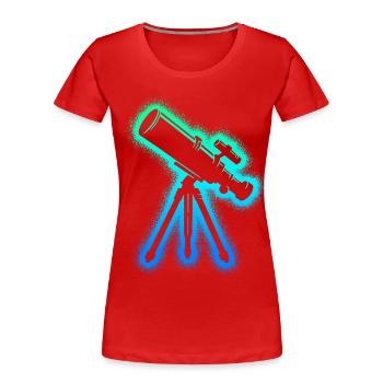 Télescope Astronome Hommes Enfants Garçons Astronomie - T-shirt bio Premium Femme - rouge - Devant - Mia (176cm)