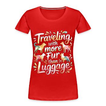 Mobile Vet Traveling With More Fur House Call Vet - Women's Premium Organic T-Shirt - red - Front - Mia (176cm)