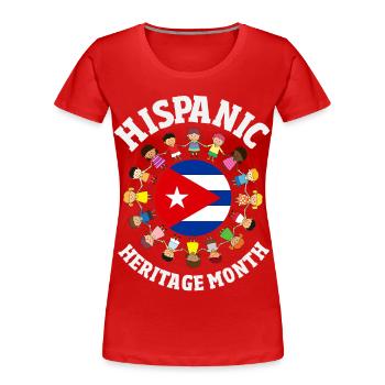 Cuba Pride & Home - Design du drapeau de Cuba - T-shirt bio Premium Femme - rouge - Devant - Mia (176cm)