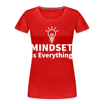 Mindset is everything Glühbirne Motivation Erfolg - T-shirt bio Premium Femme - rouge - Devant - Mia (176cm)