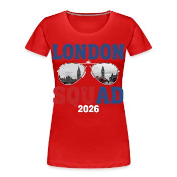 Équipe de Londres 2026 - T-shirt bio Premium Femme - rouge - Devant - Mia (176cm)