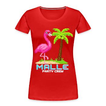 Équipe de la Malle Party Flamingo - T-shirt bio Premium Femme - rouge - Devant - Mia (176cm)