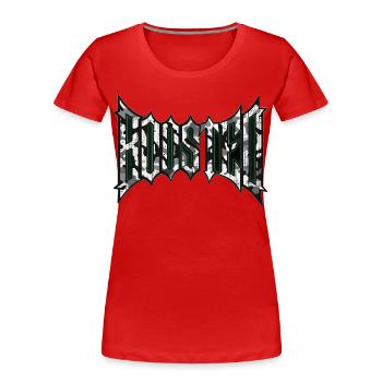 Boosted Schriftzug für Fans von Turbo Autos JDM  - Frauen Premium Bio T-Shirt - Rot - Vorne - Mia (176cm)