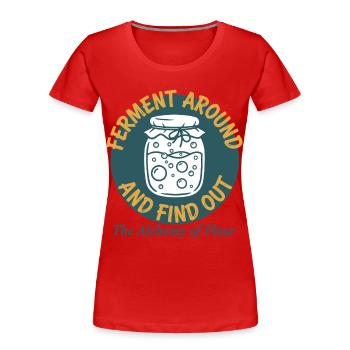 Fermentation au pain au levain et découverte - T-shirt bio Premium Femme - rouge - Devant - Mia (176cm)