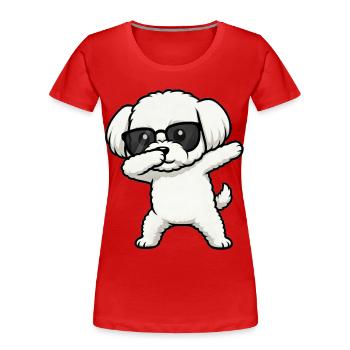 Dabbing Malteser - Frauen Premium Bio T-Shirt - Rot - Vorne - Mia (176cm)
