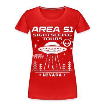 Area 51 Besichtigungstouren - Frauen Premium Bio T-Shirt - Rot - Vorne - Mia (176cm)