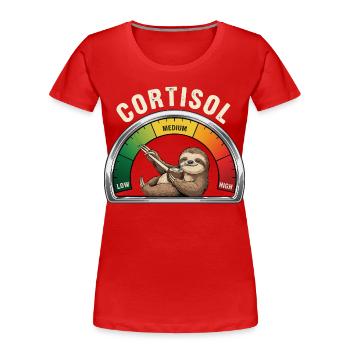 Sloth Cortisol Low Stress - Women's Premium Organic T-Shirt - red - Front - Mia (176cm)