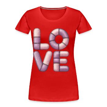 Süßes Patchwork Love für Mädchen & Teens - Frauen Premium Bio T-Shirt - Rot - Vorne - Mia (176cm)