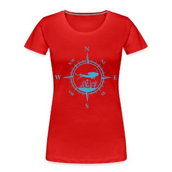 Taucher - Frauen Premium Bio T-Shirt - Rot - Vorne - Mia (176cm)