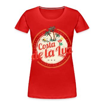 Costa de la Luz Vintage Andalusien Spanien Design - Frauen Premium Bio T-Shirt - Rot - Vorne - Mia (176cm)