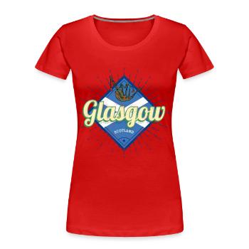 Souvenir de cornemuses de la ville Écosse de Glasgow, Royaume-Uni - T-shirt bio Premium Femme - rouge - Devant - Mia (176cm)