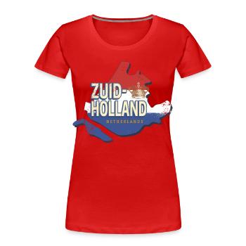 Südholland Niederlande Retro Landkarte Holland - Frauen Premium Bio T-Shirt - Rot - Vorne - Mia (176cm)