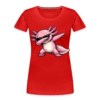 Axlotl en dabing - T-shirt bio Premium Femme - rouge - Devant - Mia (176cm)