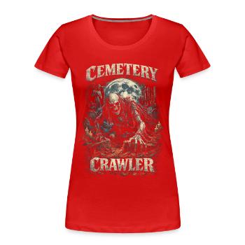 Friedhof Goth Humor Cemetery Crawler - Frauen Premium Bio T-Shirt - Rot - Vorne - Mia (176cm)