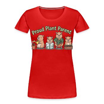 Plants Shirt Proud Plant Parent Gardener Gift - Women's Premium Organic T-Shirt - red - Front - Mia (176cm)