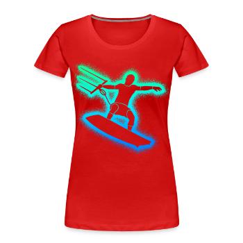 Kitesurf Kitesurf Enfants hommes Kitesurf - T-shirt bio Premium Femme - rouge - Devant - Mia (176cm)