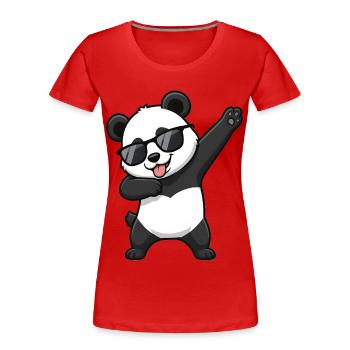 Dabbing Panda - Frauen Premium Bio T-Shirt - Rot - Vorne - Mia (176cm)