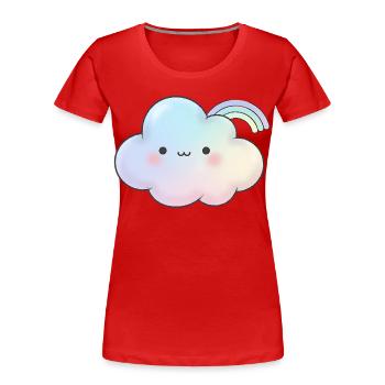 Kawaii Wolke Geschenk für Mädchen Kinder - Frauen Premium Bio T-Shirt - Rot - Vorne - Mia (176cm)