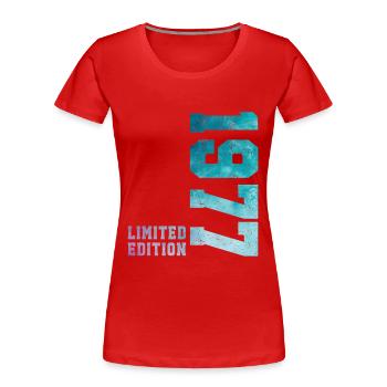 1977 Limited Edition 49-jähriges Jubiläum - Frauen Premium Bio T-Shirt - Rot - Vorne - Mia (176cm)