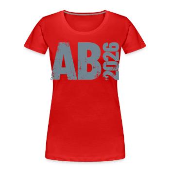 Abi 2026 - Abitur - Gift | minimal design - Women's Premium Organic T-Shirt - red - Front - Mia (176cm)
