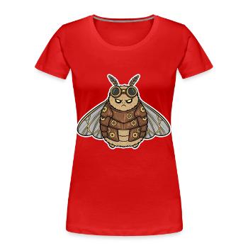 Steampunk Night Moth Rüstung Bronze Zahnräder - Frauen Premium Bio T-Shirt - Rot - Vorne - Mia (176cm)