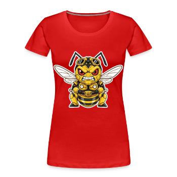 Hornet Steampunk Warrior Pressure und Steam - Frauen Premium Bio T-Shirt - Rot - Vorne - Mia (176cm)