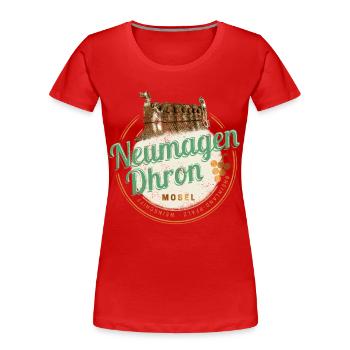Neumagen Dhron Mosel Rheinland-Pfalz Deutschland - Frauen Premium Bio T-Shirt - Rot - Vorne - Mia (176cm)
