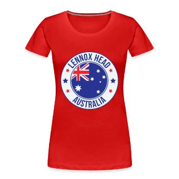 Insigne Lennox Head Australie - T-shirt bio Premium Femme - rouge - Devant - Mia (176cm)