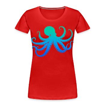 Pieuvre Garçons Enfants Poulpe Hommes - T-shirt bio Premium Femme - rouge - Devant - Mia (176cm)
