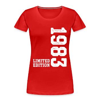 43. Geburtstag 1983 Limited Edition Mann Frau - Frauen Premium Bio T-Shirt - Rot - Vorne - Mia (176cm)