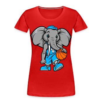 Elefant Basketball - Frauen Premium Bio T-Shirt - Rot - Vorne - Mia (176cm)