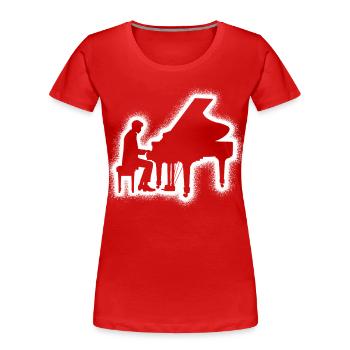 Piano Pianist Herren Jungen Kinder Klavier - Frauen Premium Bio T-Shirt - Rot - Vorne - Mia (176cm)