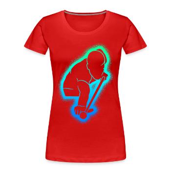 Billard Billiard Pool Herren Kinder Jungen Snooker - Frauen Premium Bio T-Shirt - Rot - Vorne - Mia (176cm)