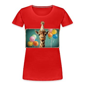 Giraffentiere Zooparty Dschungel Zoo Geburtstag - Frauen Premium Bio T-Shirt - Rot - Vorne - Mia (176cm)