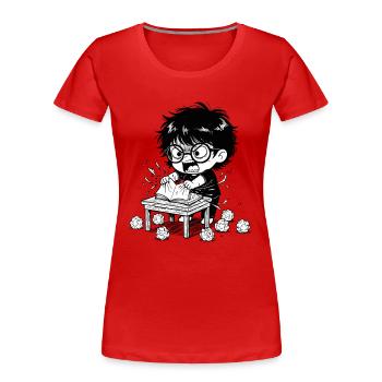Child Anger Zerrissen Buchstudien - Frauen Premium Bio T-Shirt - Rot - Vorne - Mia (176cm)