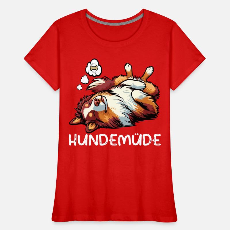 Hundemüde Australian Shepherd Aussie Aussiehalter Frauen Premium Bio T-Shirt