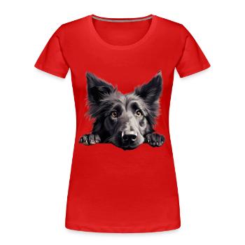 Belgian Sheepdog - Frauen Premium Bio T-Shirt - Rot - Vorne - Mia (176cm)