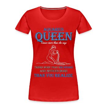Aquarius Queen Zodiac Aquarius - Women's Premium Organic T-Shirt - red - Front - Mia (176cm)
