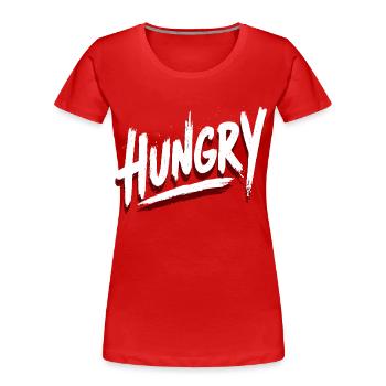 Hungry Brush Font – Streetwear Style - Women's Premium Organic T-Shirt - red - Front - Mia (176cm)