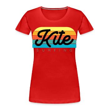Kitesurfer Kiteboard Kitesurfing Kitesurf - Women's Premium Organic T-Shirt - red - Front - Mia (176cm)