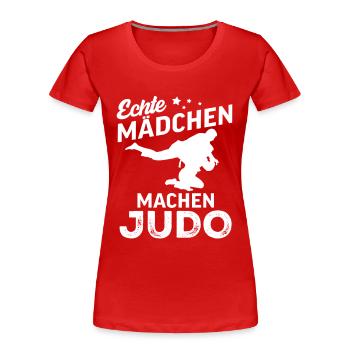 echte maedchen machen judo  - Frauen Premium Bio T-Shirt - Rot - Vorne - Mia (176cm)